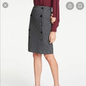 Ann Taylor chevron button knit pencil skirt